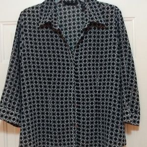 Black and white blouse